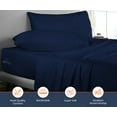 thumbnail image 2 of SGI Bedding Microfiber Made Bed Sheet Set - Split King Size Sheets 5Pc Microfiber Sheets Soft, Durable Sheets 15" Deep Navy Blue, 2 of 7