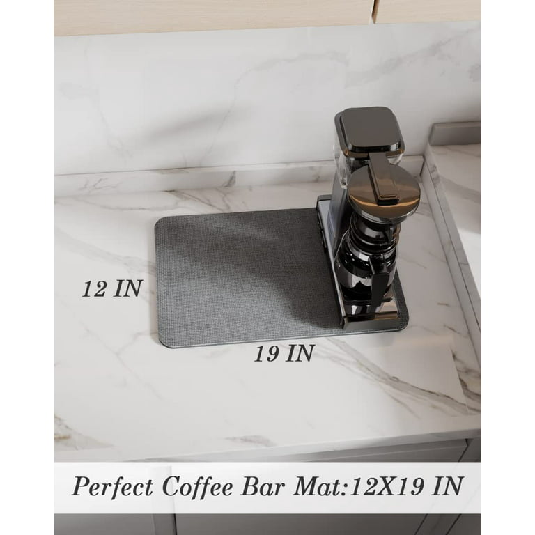 Coffee Mat Coffee Bar Mat - Hide Stain Absorbent Rubber Backed