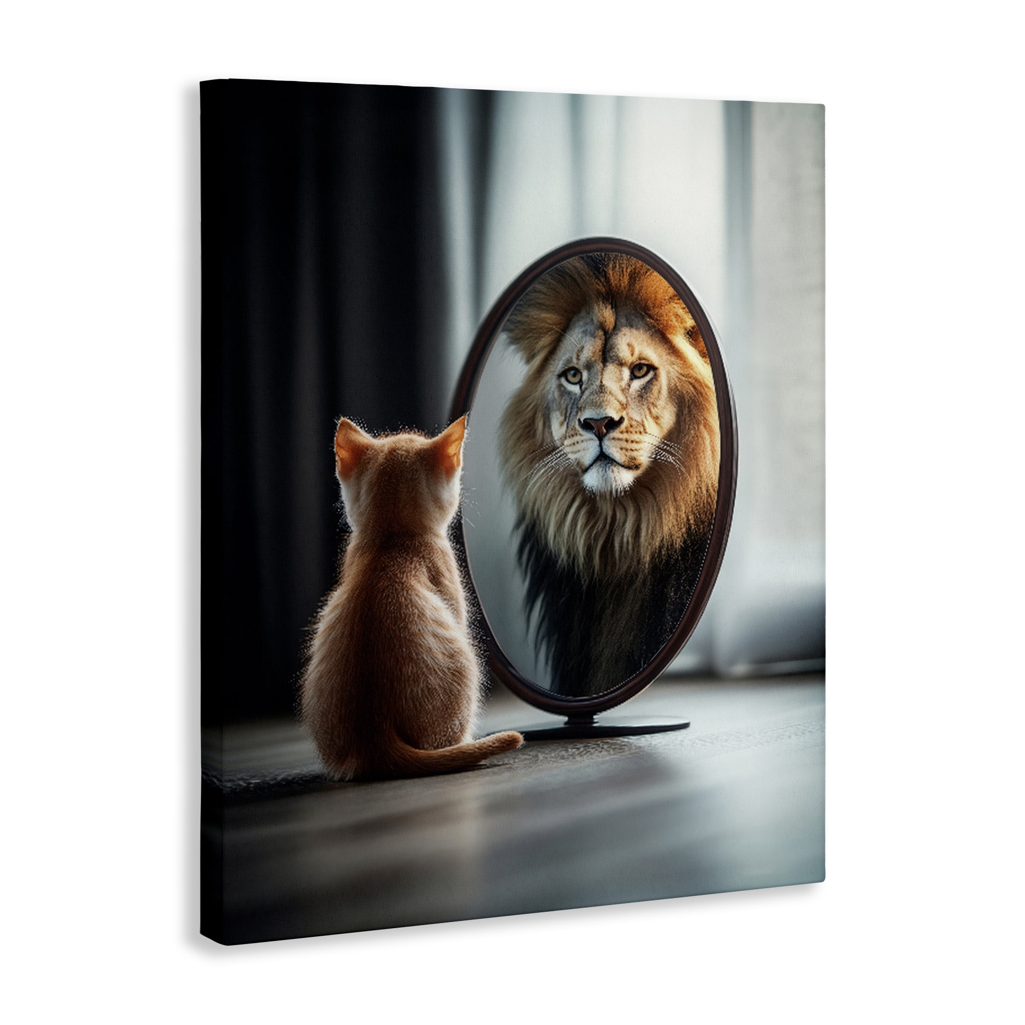 Stupell Industries Kitten Becomes Lion Illusion Canvas Wall Art, design by Scott Stulberg