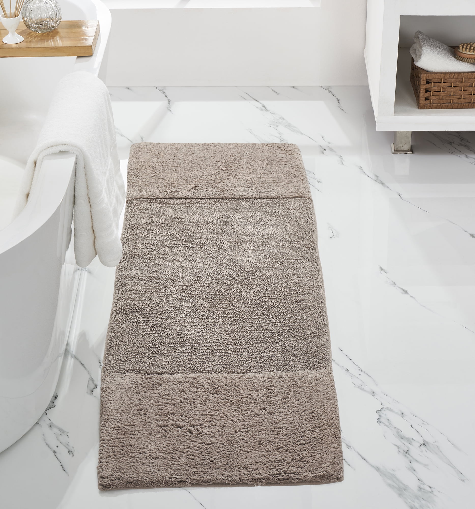 Better Trends 5 Piece Bathroom Rug Set, 100% Cotton, Extra Soft Tufted Bath Mat, Water Absorbent & Non Slip Bath Rug, (Beige) Granada Collection
