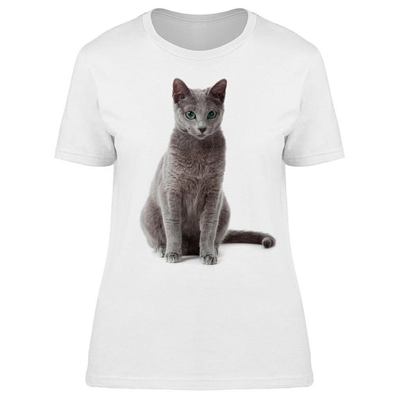 Sitting Full-body Russian Cat T-Shirt Women -Image by Shutterstock, Female x-Large
