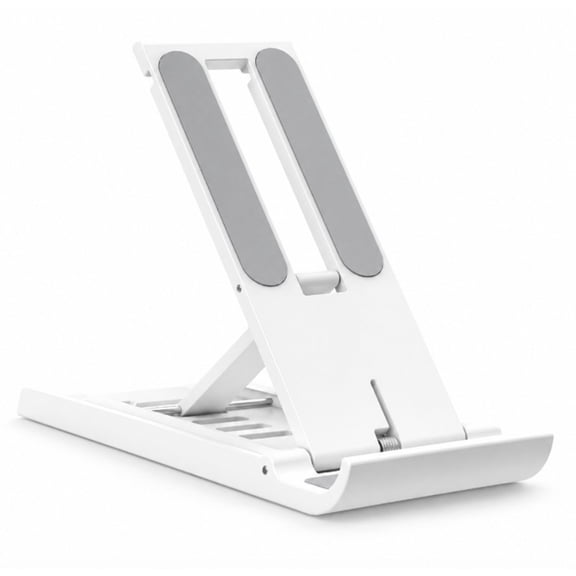 Adjustable Foldable Phone and Tablet Stand, White Desktop Holder for Compatible Phones and Tablets, TIKA