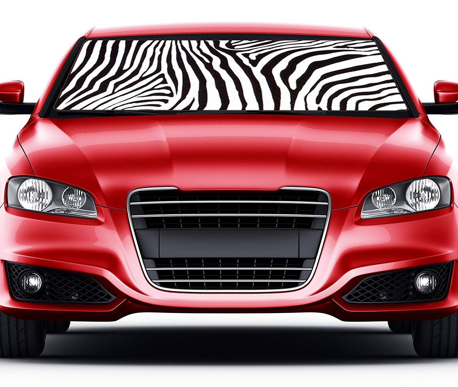 Bubble Accordion White Zebra Front Windshield Sun Shade 57" X 27.5" Universal Bubble Accordion White Zebra Front Windshield Sun Shade 57" X 27.5" Universal