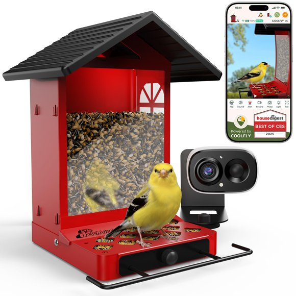 Comedero para aves RichBird con cámara 2.5K y energía solar, capacidad de 2,4 L