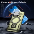 thumbnail image 5 of Case for iPhone 17 6.1-inch with Adjustable Metal Camera Lens Cover Stand Compatible with MagSafe [Military-Grade Protection] Rugged Heavy Duty Magnetic Case,Green,For iPhone 17, 5 of 6
