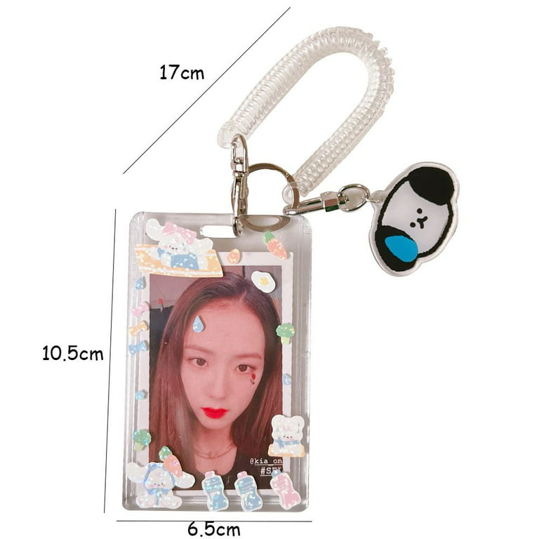 KPOP Photocard Holder - Acrylic Card Sleeves, Pack of 4, Picture Frames,  Top Loaders for Cards, 3x4 inches, Photo Card Holder Keychain KPOP, KPOP