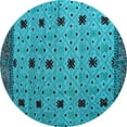 thumbnail image 1 of Ahgly Company Indoor Round Oriental Light Blue Modern Area Rugs, 6' Round, 1 of 4