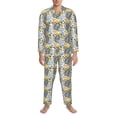 thumbnail image 3 of Salouo Sea Turtle Print Button-Front Long Sleeve Pajama Set for Men, Soft 2Pjs Men's Long Sleeve Sleepwear-Large, 3 of 7