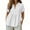 White, variant on vigerkar Peplum Tops Summer Short Sleeve Pleated Flowy Shirts Casual Loose V Neck Blouse (White, L)