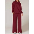 thumbnail image 3 of PRETTYGARDEN Womens Casual Two Piece Sets Fall Outfits Quarter Zip Sweatshirts Straight Leg Pants Sweatsuits Tracksuit, 3 of 6