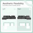 thumbnail image 3 of 114" Modular Sectional Sofa with Bluetooth Speakers, Console Table & Ottoman , Upholstered Corduroy L Shaped Couch with USB Charger and Cup Holders for Living Room, 330LBS/Seat, Dark Gray, 3 of 8