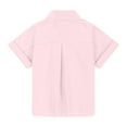 thumbnail image 5 of Hiijoy Big Girls Cotton Linen Button Up Shirt Solid Color Short Sleeve Loose Shirt, 5 of 5