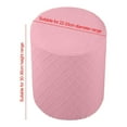 thumbnail image 3 of facefd Round Stretch Ottoman Slipcovers Footrest Sofa Cover Foot Slip cover Protector Stool Covers Pink, 3 of 9