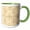 Green/White, variant on 3drose, Christmas Pattern of Golden Yellow Snowflakes on White Background, 15oz Mug