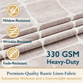 thumbnail image 3 of ComfiTime Tassel Shower Curtain Set with Hooks – 330 GSM Heavy-Duty Fabric Cloth, Boho Farmhouse Bathroom Curtain, Embroidered Hotel Luxury Linen, Water-Repellent, Machine-Washable, 72” x 72”, Taupe, 3 of 13