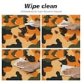 thumbnail image 4 of Nawypu Orange Black Round Tablecloth with Elastic Edge Camo Vibrant Camouflage Lattice Fitted Table Cloths Cover Mat Abstract Texture Tables, 4 of 7
