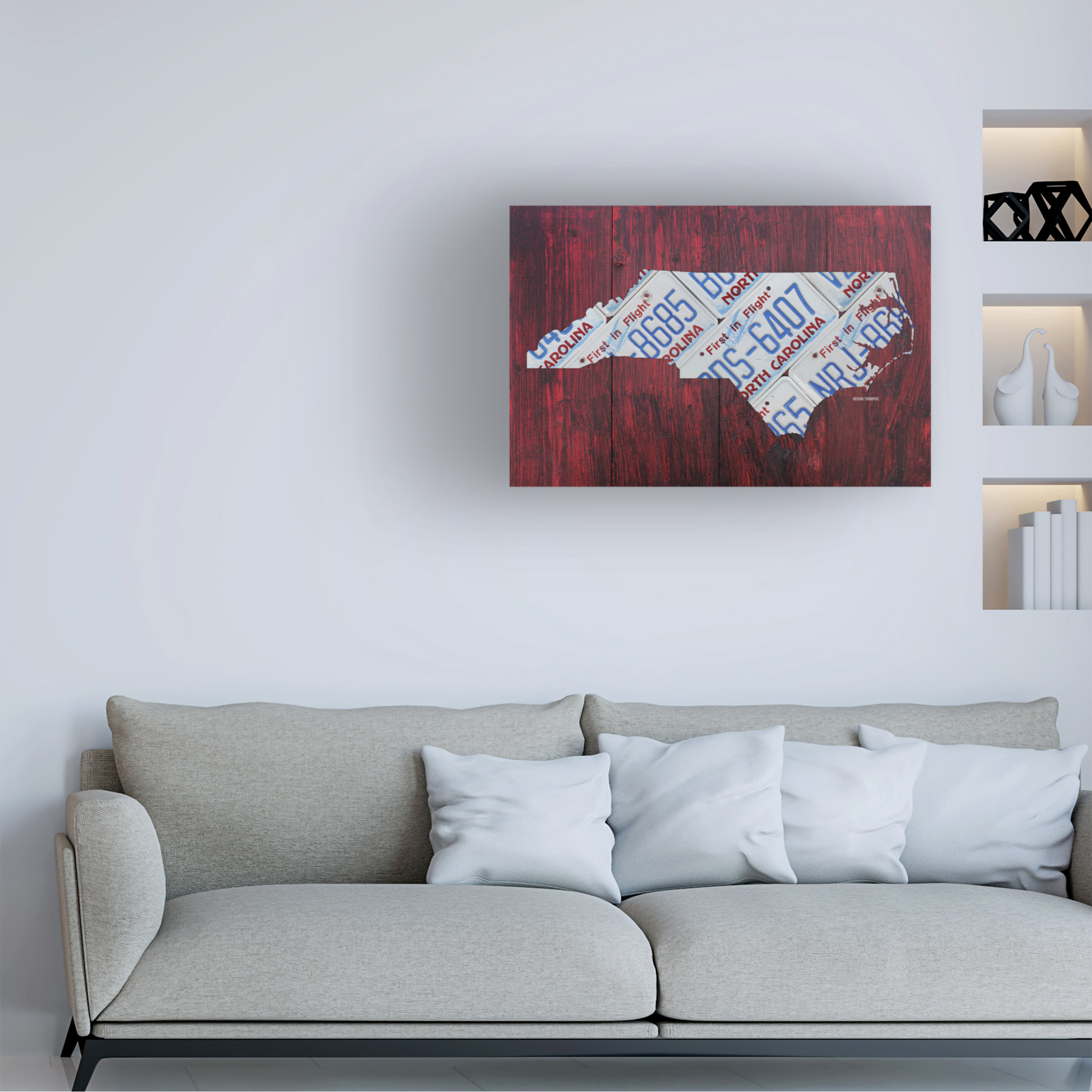 Trademark Fine Art 'North Carolina License Plate Map' Canvas Art by Design Turnpike