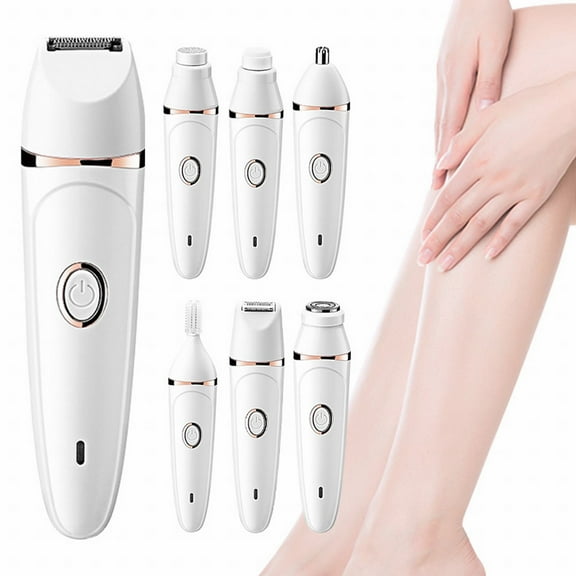 7 In 1 Multifunctional Cordless Face Shaver Set Wet Dry Lady Hair Remover Facial Body Exfoliation USB Rechargeable For Eyebrow Arm Leg