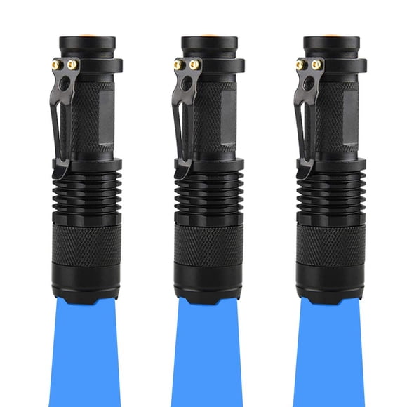 Linterna WAYLLSHINE, paquete de 3 unidades, modo único, luz azul
