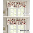 thumbnail image 6 of Tie Up Valance Curtain for Kitchen,Retro Watercolor Flowers Rod Pocket Short Curtains Adjustable Tie-Up Shade Valances,Farm Red Pink Floral on Linen Window Treatment for Bathroom Living Room Bedroom, 6 of 8