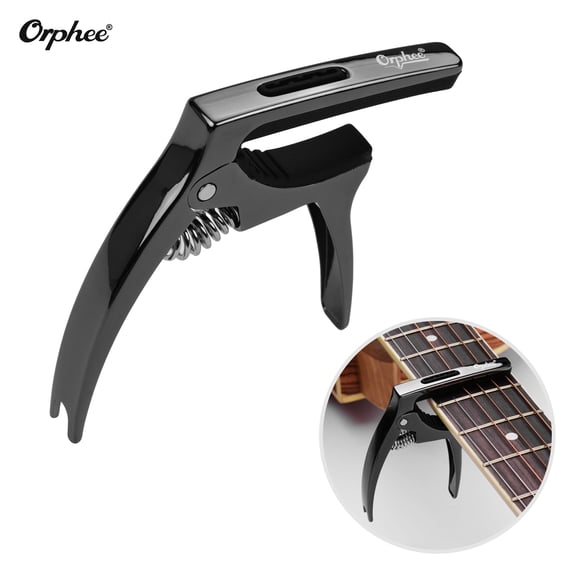 Capo Orphee Q5 3-en-1 Guitarra multifuncional Capo Aleación de aluminio con puente Pin Extractor Ranura de guitarra para guitarras populares eléctricas / acústicas Orphee Capo