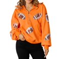 thumbnail image 1 of Sudadera de rugby con lentejuelas para mujer, ropa de calle holgada para mujer Kuymtek Naranja T S para Mujer, 1 of 8