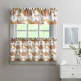 thumbnail image 2 of Fall Kitchen Curtains 24 Inch Short - 3 Panel Set, Autumn Harvest Print, Rod Pocket Window Treatment for Thanksgiving, Farmhouse, Cafe, Living Room - Machine Washable, 2 of 6