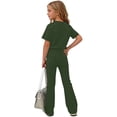 thumbnail image 5 of Mooqilaa Girls Outfit Sets Short Sleeve, 2 Piece Summer School Girls Clothing Sets Army Green Size 5-6 T, 5 of 5