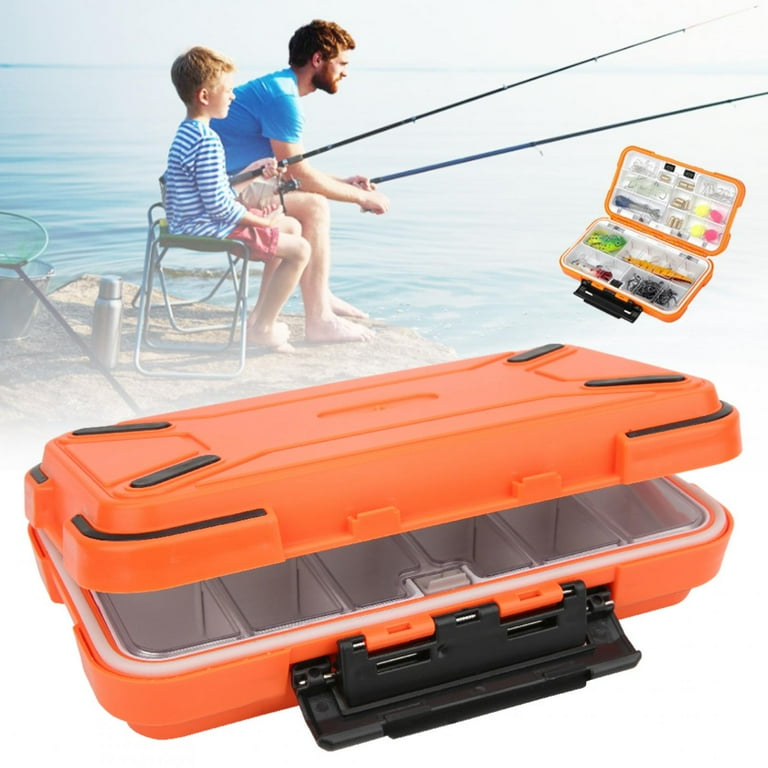 Eatbuy 2 Colors Fishing Lure Box, Waterproof Fishing Tackle Box, ABS  Portable Bait Lure Hooks Storage Case Container Accessory(Orange) 