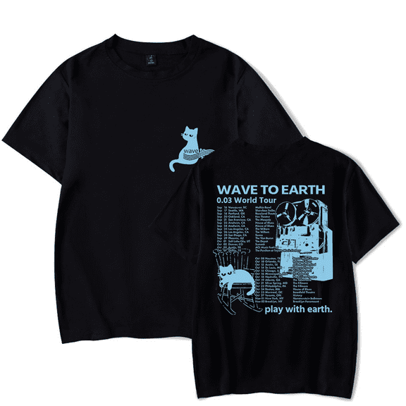 Wave to Earth Merch Cat 0.03 World Tour T-shirt Fashion Band t shirt Men Women Short Sleeve Tee Crewneck Top
