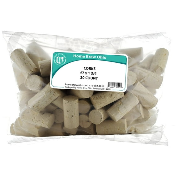 Home Brew Ohio 7 X 1 3/4 First Quality Wine Corks 30 count