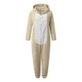 thumbnail image 5 of MKOSPLRT Girls Fleece Onesie Animal One-Piece Pajamas Kids Zip-Front Hooded Sleepwear Soft Comfy Fuzzy Jumpsuits 4-14 Years, 5 of 7