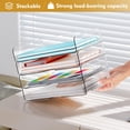 thumbnail image 6 of PHANCIR Clear 4-Tier Stackable Desk Organizer, Horizontal Paper File Tray, Desktop Document Sorter & Storage for Office, Home, School, Holds A4, Letters, Notebooks, Books & Office Supplies, 6 of 8