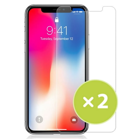 iPhone Xs Max Tempered Glass, 2X Nakedcellphone 9H Hard Clear Screen Protector Guard [Crack Saver] for Apple iPhone Xs Max (Size 6.5