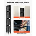 thumbnail image 5 of VEVOR 5-Tier Foldable Storage Shelf, 28W x 15D x 64H Inch Folding Metal Rack Shelving Unit, No Assembly Organizer Shelf with 5 Wheels & 4 Hooks for Pantry, Kitchen, Garage, Basement, Black, 5 of 9