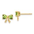 thumbnail image 1 of Boucles d'Oreilles en Or Jaune 14K Peridot Poli avec Nœud, 1 of 2