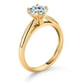 thumbnail image 3 of Gem Stone King 1.00 Ct Round Sky Blue Topaz 10K Yellow Gold Solitaire Engagement Ring, 3 of 4