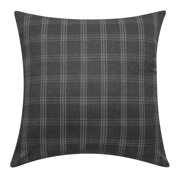 Mainstays Plaid Decorative Throw Pillow, 18x18", Black