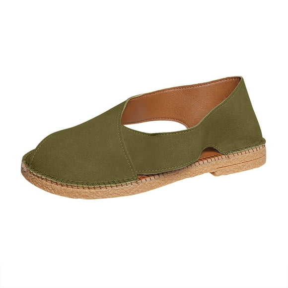 SEAOPEN Slingback Kitten Heels for Women Pointed Toe Low Chunky Heels Slip On Pumps with Buckled Straps Dress Work Heeled Sandals Size 8.5 Army Green
