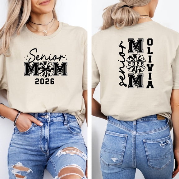 Custom Senior Cheer Mom 2026 Shirt, Class of 2026 Cheerleader Shirt, Game Day Gift for Mom