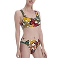 thumbnail image 2 of Qekee Retro Floral Butterfly Two Piece Swimsuit for Women, Sporty High Waisted Bathing Suit for Beach, Parties, Surfing - XX-Large, 2 of 8