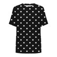 thumbnail image 4 of Womens Tops Plus Size Short Sleeve Round Neck Button Pocket Plus Size Casual Pullover Shirt Black XXL, 4 of 6