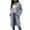 Gray, variant on Long Hooded Coat for Women Casual Fall Long Sleeve Button up Open Front Cardigan Outwear Sweater Tops Loose Lightweight Thin Jacket with Pockets Black L