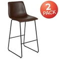 thumbnail image 4 of Flash Furniture Reagan 30" LeatherSoft Bucket Style Barstools with Footrest, Set of 2, Dark Brown, 4 of 15
