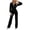 Black, variant on Women'S Fall Winter Hooded Zip Up Jacket Slim Fit Solid Color Two Piece Set Casual Outfit Peacock Green XXL