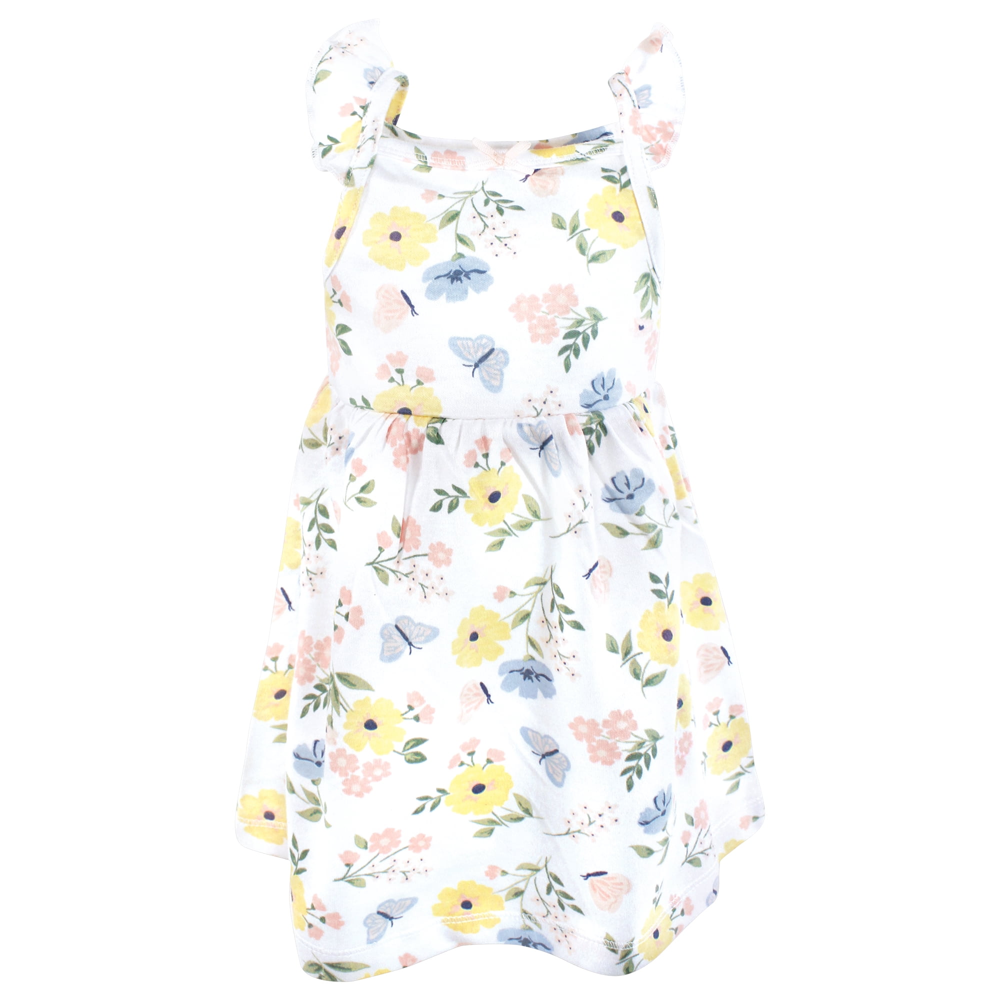 Hudson Baby Girls Cotton Dresses, Soft Butterfly Floral, 3-6 Months