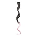thumbnail image 1 of Zhuge Extensiones de cabello de colores, 6 piezas, 18 pulgadas, clip en un solo color arcoíris, resaltado para fiesta, postizo sintético largo ondulado para mujeres, negro y rosa, 1 of 2