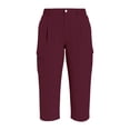 thumbnail image 5 of Horkkom Dress Pants Women Button Zip Capris Cargo Pants Casual Travel Work Pants with Pockets L, 5 of 9