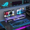 thumbnail image 7 of Dual Monitor Stand Riser, Desk Organizer With Drawer and 2 Pen Holders, Desk Organizers and Accessories, Purple Office Decor (Purple), 7 of 7