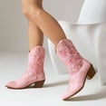 thumbnail image 6 of UngA Cowboy Chic Heel Motorcycle Style Classic Fashion Pink,10.5, 6 of 7